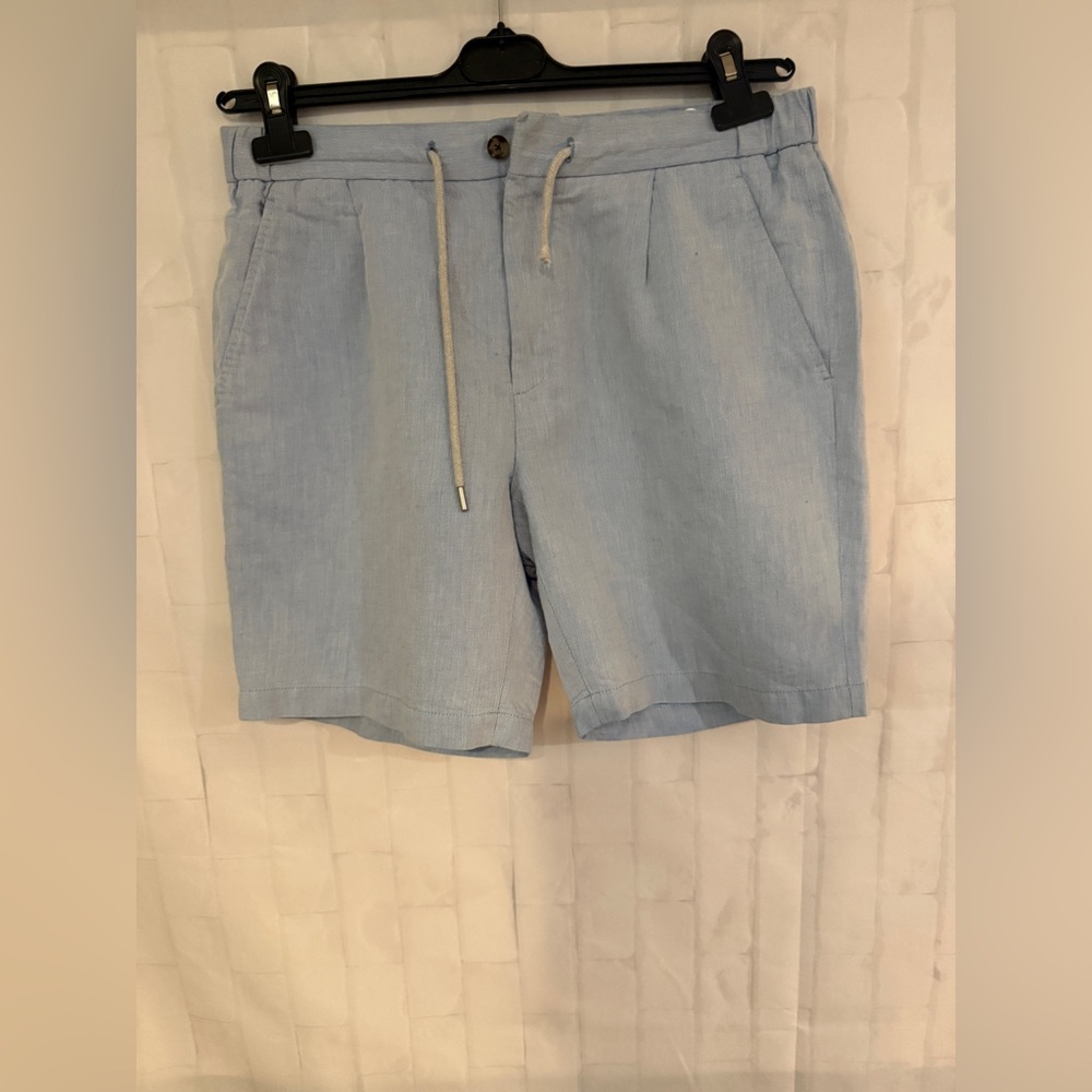 Suitsupply Sky Blue Flat Front Men's Shorts